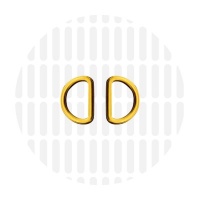 Sleek | D-ring | 15 mm | Antique Gold