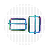 Basic | Wide mouth schuifgesp | 38 mm | Rainbow