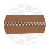 Tobacco Brown - #M3 Silver | Ruban zip métallique