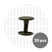 Holnieten dubbele kop antiek brons 12x10 (20 sets)