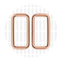 Basic | Rechthoekige ring | 38 mm | Rose Gold