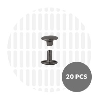 Holnieten dubbele kop zwart nickel 9x6 (20 sets)