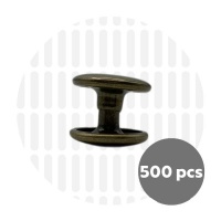 Holnieten dubbele kop antiek brons 12x8 (500 sets)
