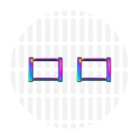 Edge | Rectangular ring | 25 mm | Iridescent Rainbow