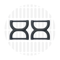 Twisted | Rechthoekige ring | 25 mm | Electro Black