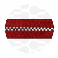 Crimson Red - #M5 Silver | Metal Zipper Tape