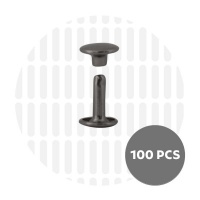 Holnieten dubbele kop zwart nickel 9x12 (100 sets)