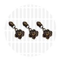 Rose Flower #5S | schuiver spiraalrits | Antique Brass