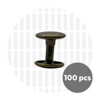 Holnieten dubbele kop antiek brons 12x10 (100 sets)