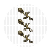 Frog #5S | schuiver spiraalrits | Antique Brass