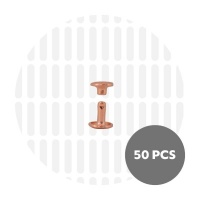 Holnieten dubbele kop rosé goud 6x6 (50 sets)