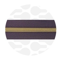 Midnight Plum - #S5 Gold | Nylon Coil Zipper Tape | 10 meter