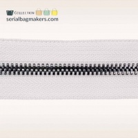 White - #M5 Gunmetal | Metalen rits