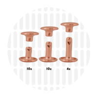 Holnieten dubbele kop rosé goud (24 sets)