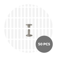 Holnieten dubbele kop nickel 6x6 (50 sets)