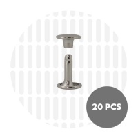 Holnieten dubbele kop nickel 9x12 (20 sets)