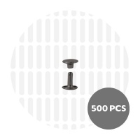 Holnieten dubbele kop zwart nickel 6x6 (500 sets)