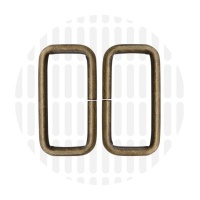 Basic | Rechthoekige ring | 38 mm | Antique Brass