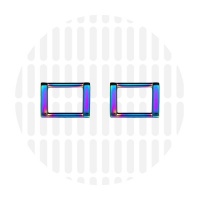 Edge | Rectangular ring | 19 mm | Iridescent Rainbow