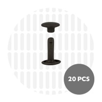 Holnieten dubbele kop zwart 9x12 (20 sets)