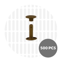 Holnieten dubbele kop antiek brons 9x12 (500 sets)