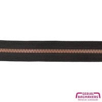 Pure Black - #M5 Antique Copper | Metalen rits