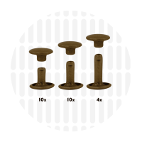 Holnieten dubbele kop antiek brons (24 sets)