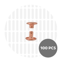 Holnieten dubbele kop rosé goud 9x6 (100 sets)