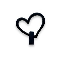 Slanted heart twist lock | Electro Black