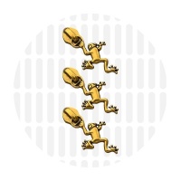 Frog #5S | schuiver spiraalrits | Antique Gold