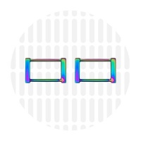 Edge | Rectangular ring | 32 mm | Iridescent Rainbow