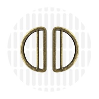 Sleek Duo | D-ring | 38 mm | Antique Brass
