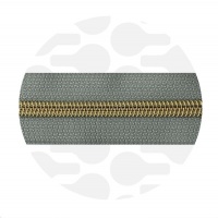 Silver Grey - #S5 Gold | Nylon Coil Zipper Tape | 1 meter