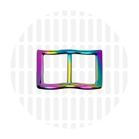 Smart | Wide mouth schuifgesp | 19 mm | Iridescent Rainbow