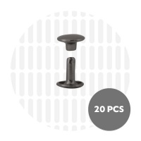 Holnieten dubbele kop zwart nickel 9x8 (20 sets)