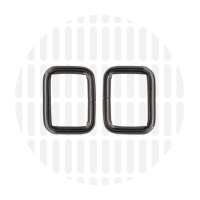 Basic | Rechthoekige ring | 19 mm | Gun metal