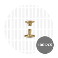 Holnieten dubbele kop goud 9x6 (100 sets)
