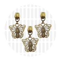 Butterfly #5S | schuiver spiraalrits | Antique Brass
