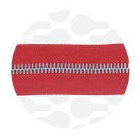 Red - #M3 Silver | Metallreißverschluss