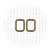 Basic | Rechthoekige ring | 15 mm | Antique Brass