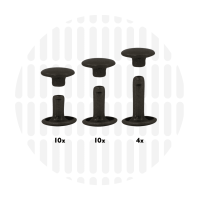 Holnieten dubbele kop zwart (24 sets)