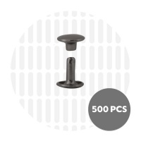 Holnieten dubbele kop zwart nickel 9x8 (500 sets)