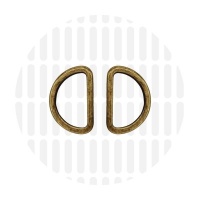 Sleek | D-ring | 25 mm | Antique Brass