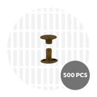 Holnieten dubbele kop antiek brons 9x6 (500 sets)