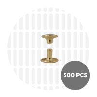 Holnieten dubbele kop goud 9x6 (500 sets)