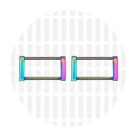 Edge | Rectangular ring | 38 mm | Iridescent Rainbow