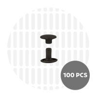 Holnieten dubbele kop zwart 9x6 (100 sets)