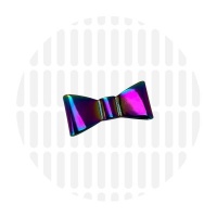 Bag Label | Bowtie | Iridescent Rainbow