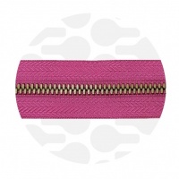 Hot Pink - #M5 Bronze | Metal Zipper Tape