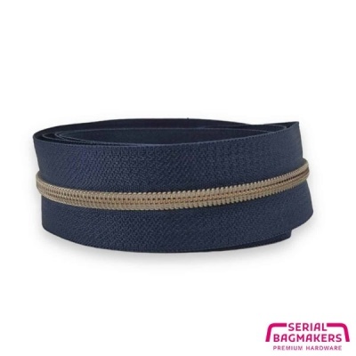 Navy Blue #S3 - #3S Antique Copper | Zip Nylon | 1 mètre